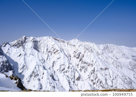 [冬天的北阿爾卑斯山]從丸山看到的白馬三山 科隆_01 100949755