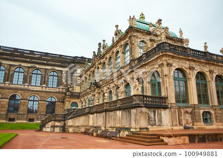 Saxon architecture in Dresden. Saxon Palace Zwinger. A popular tourist spot Saxon architecture in Dresden. Saxon Palace Zwinger. A popular tourist spot 100949881