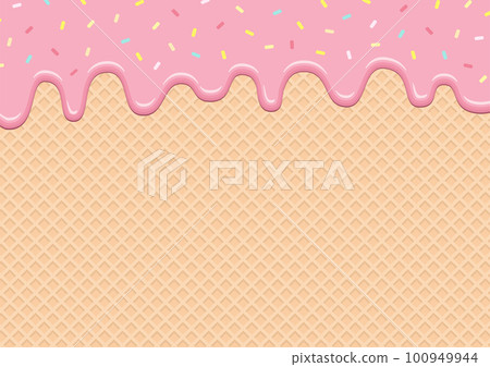 融化的冰圖像背景材料草莓冰淇淋 100949944