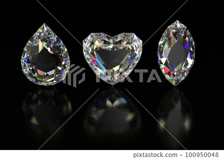 透明鑽石的 3d 插圖 100950048