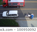 A police motorcycle policeman filling out a ticket for cracking down on traffic violations 100950092