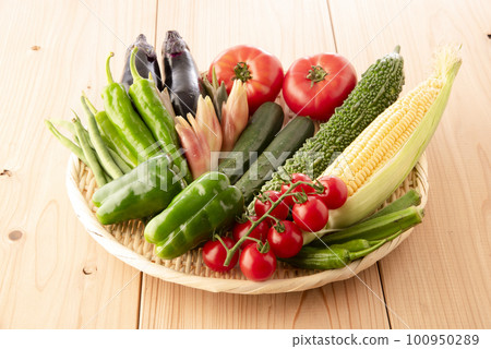 Summer vegetables gathering Summer vegetables gathering 100950289