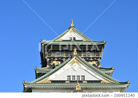 大阪天守閣和晴朗的天空 大阪天守閣和晴朗的天空 100951140