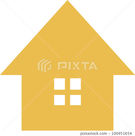 簡單的橙色房子圖標 100951654
