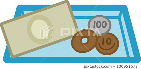 Simple illustration icon of coin tray Simple illustration icon of coin tray 100951672