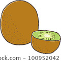 1 simple kiwi and a cut kiwi 100952042