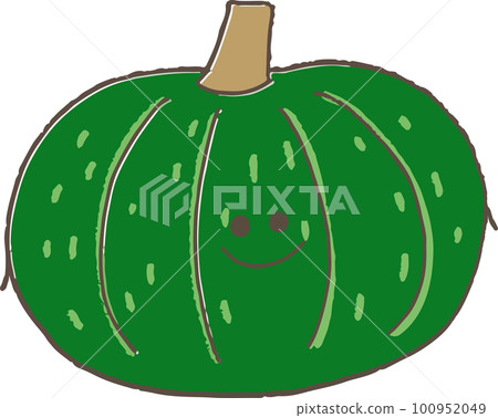 Hand drawn style simple and cute pumpkin character 100952049