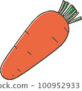 Simple and cute carrot hand-drawn illustration material 100952933