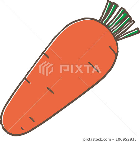 Simple and cute carrot hand-drawn illustration material 100952933