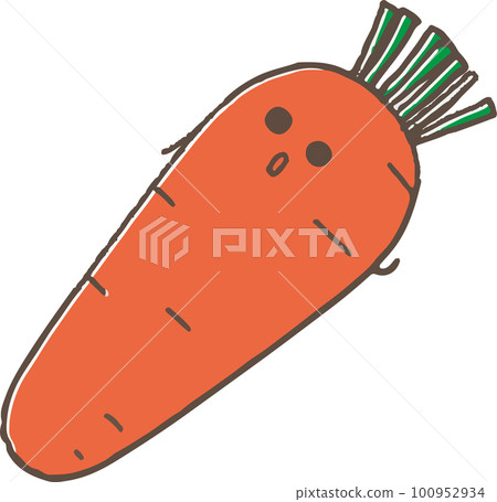 Simple and cute hand-drawn carrot character 100952934