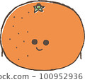 Simple hand drawn style cute mandarin orange character 100952936