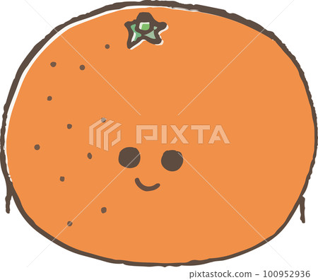 Simple hand drawn style cute mandarin orange character 100952936