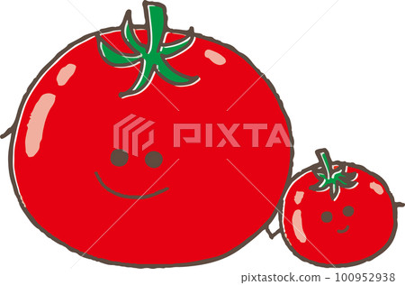 cute tomato character in simple hand drawn style 100952938