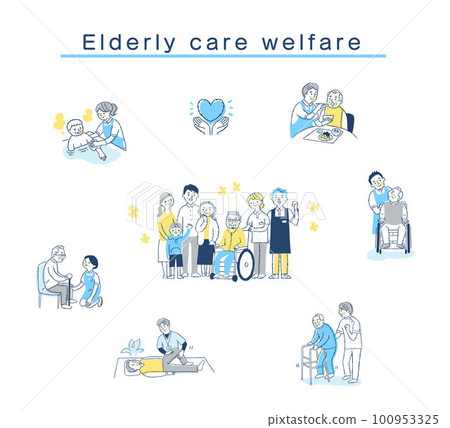 Various care welfare image sets 100953325