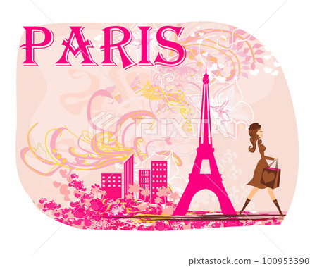 fashionable elegant woman in Paris fashionable elegant woman in Paris 100953390