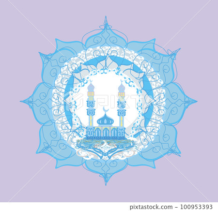 Ramadan Mubarak Greetings Card - decorative frame with ornaments Ramadan Mubarak Greetings Card - decorative frame with ornaments 100953393