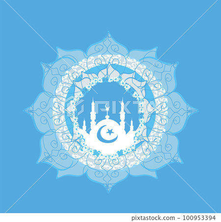 Ramadan Mubarak Greetings Card - decorative frame with ornaments Ramadan Mubarak Greetings Card - decorative frame with ornaments 100953394