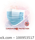 Pandemic and corona virus outbreaks. mask to fight against Corona virus.Concept of fight against Many Virus attack. 100953517