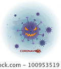 Coronavirus disease COVID-19 infection medical with typography and copy space. 100953519