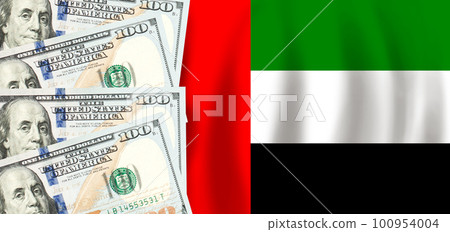 Dollars on flag of South Africa, South African finance, subsidies, social support, GDP concept Dollars on flag of South Africa, South African finance, subsidies, social support, GDP concept 100954004