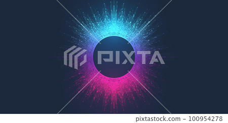Virtual global internet connection metaverse with a new experience in metaverse virtual reality technology. Metaverse digital world smart futuristic interface technology background, futuristic vector 100954278