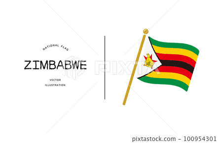 津巴布韋國旗圖標矢量圖解 100954301