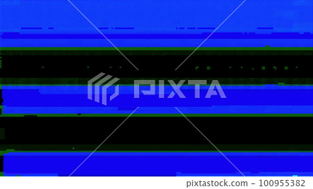 Pixel noise computer glitch. Electronic defect. Blue green black color grain static stripes digital artifacts dark abstract illustration background. Pixel noise computer glitch. Electronic defect. Blue green black color grain static stripes digital artifacts dark abstract illustration background. 100955382