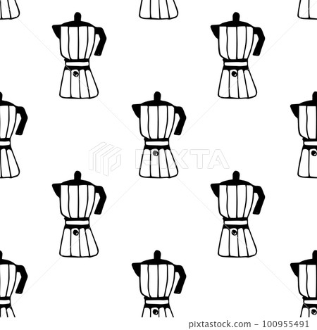 Seamless vector pattern geyser coffee maker for Seamless vector pattern geyser coffee maker for 100955491