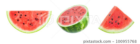 Watermelon isolated on white background. Watermelon collection. Full depth of field. 100955768