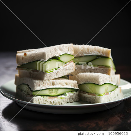 AI generative Sandwiches with cucumber and cream cheese AI generative Sandwiches with cucumber and cream cheese 100956023