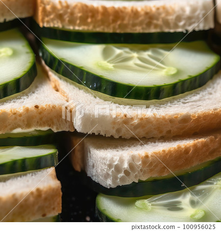 AI generative Sandwiches with cucumber and cream cheese AI generative Sandwiches with cucumber and cream cheese 100956025