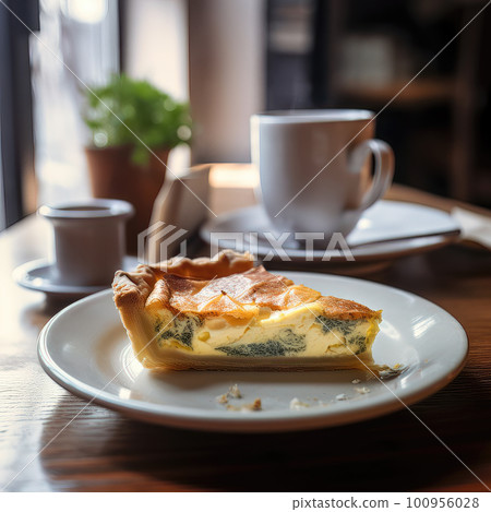 AI generative Traditional french quiche Lorraine with eggs AI generative Traditional french quiche Lorraine with eggs 100956028