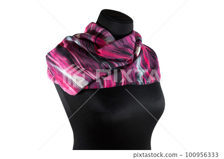 Female mannequin and silk scarf isolated on white. The concept of fashion, beauty 100956333
