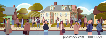 multiethnic people group walking outdoor mix race men women citizens crowd going along city street cityscape background multiethnic people group walking outdoor mix race men women citizens crowd going along city street cityscape background 100956593