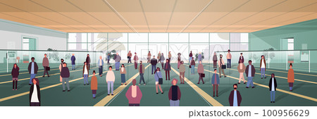 multiethnic people group mix race men women passengers at airport terminal horizontal multiethnic people group mix race men women passengers at airport terminal horizontal 100956629