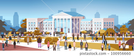 multiethnic people group standing near governmental building mix race men women crowd walking outdoor multiethnic people group standing near governmental building mix race men women crowd walking outdoor 100956660