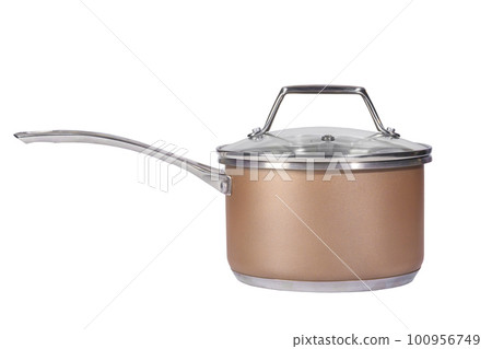Stainless steel pan isolated on white background 100956749