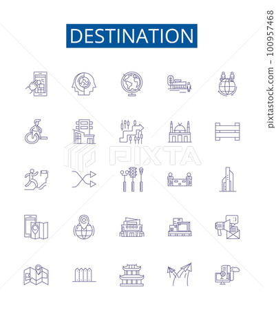 Destination line icons signs set. Design...-插圖素材 [100957468] - PIXTA圖庫
