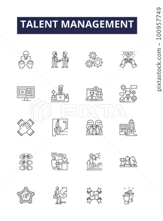Talent management line vector icons and signs.... - Stock Illustration ...