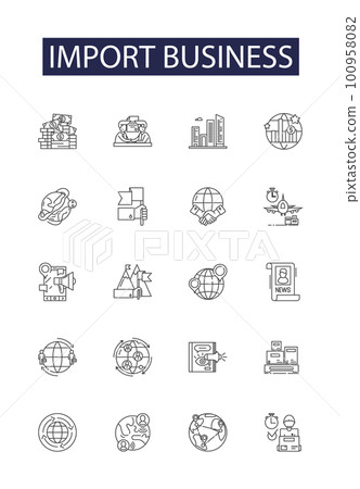 Import business line vector icons and signs....-插圖素材 [100958082] - PIXTA圖庫