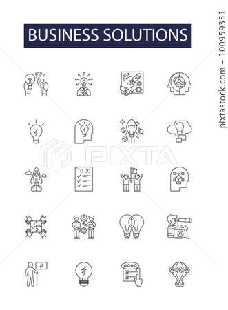 Business solutions line vector icons and signs. business, success, concept, strategy, technology, idea, marketing,teamwork outline vector illustration set Business solutions line vector icons and signs. business, success, concept, strategy, technology, idea, marketing,teamwork outline vector illustration set 100959351