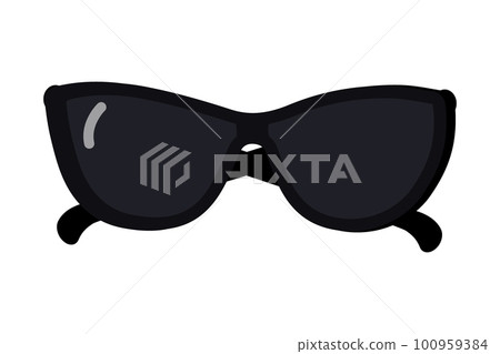 Abstract Sunglasses with dark lenses and black frame. Vector design element for advertising. EPS Abstract Sunglasses with dark lenses and black frame. Vector design element for advertising. EPS 100959384