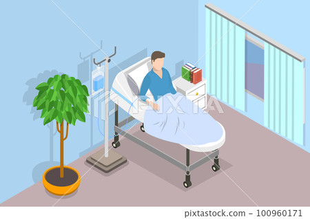 3D Isometric Flat Vector Conceptual Illustration of IV Chemotherapy 100960171