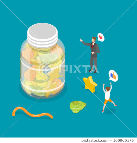 3D Isometric Flat Vector Conceptual Illustration of Jelly Vitamins 100960176