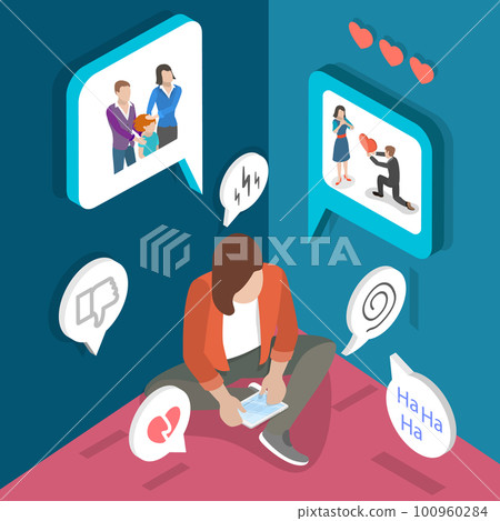 3D Isometric Flat Vector Conceptual Illustration of Envy And Jealousy 3D Isometric Flat Vector Conceptual Illustration of Envy And Jealousy 100960284