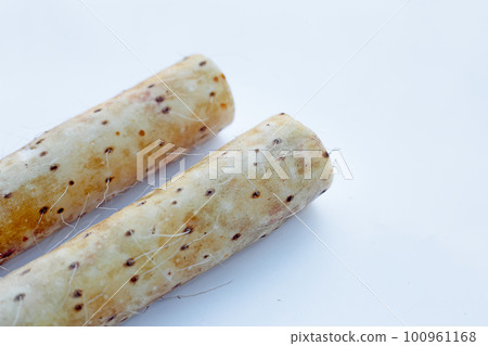 Fresh nagaimo on white background. Fresh nagaimo on white background. 100961168