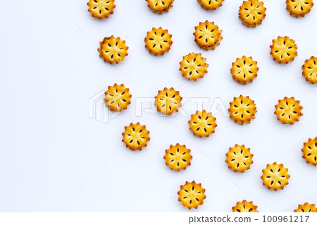 Pineapple Biscuits isolated on white background. Pineapple Biscuits isolated on white background. 100961217