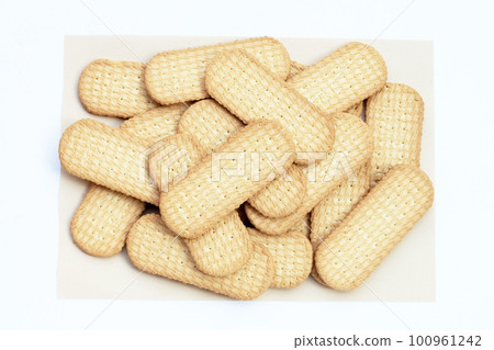 Biscuits on white background. Biscuits on white background. 100961242