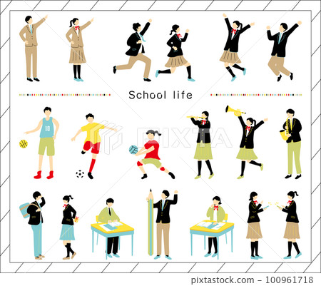 people enjoying school life 100961718