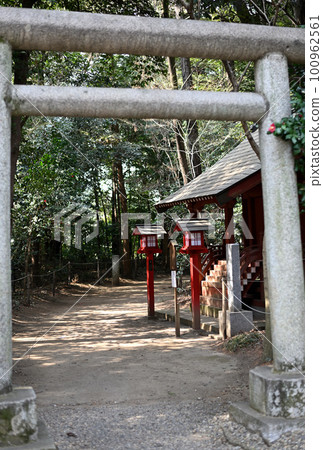 A torii gate at a shrine (within the precincts of Washinomiya Shrine, Kuki City, Saitama Prefecture) 100962561